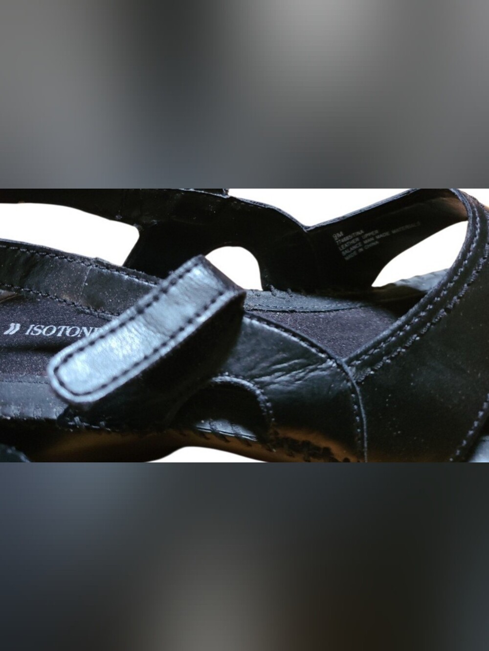 Isotoner Black Strappy Sandals - Picture 6 of 7